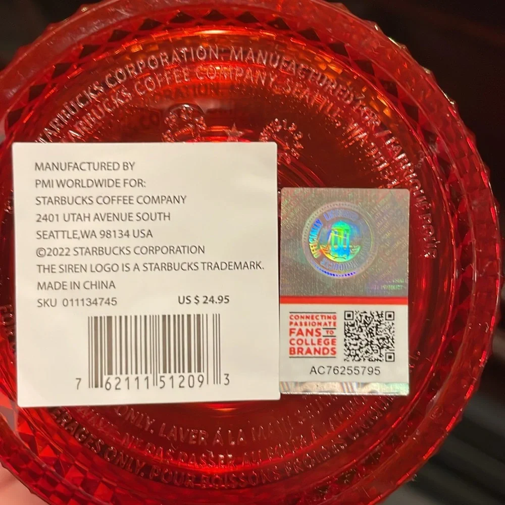 NWT Starbucks Red Studded-Northeastern University-Limited Edition-Tumbler, Venti - Picture 5 of 7